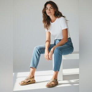 Alegria Kendra Women’s Size 6 EU 36 Gold Leather Slingback Sandals Comfort EUC